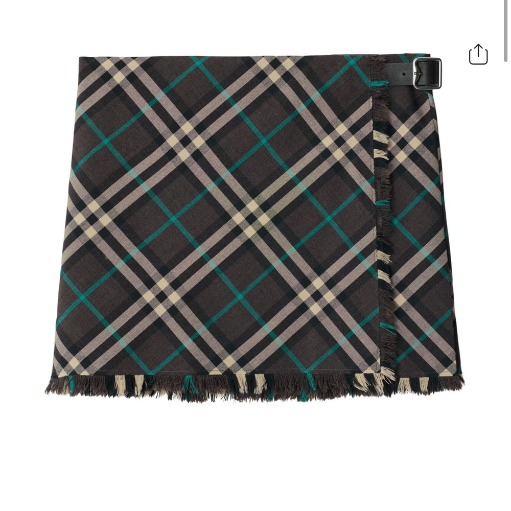 Brand NEW Burberry Black and Green Check Skirt
